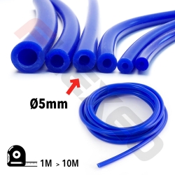 Durite de dépression silicone renforcée 4mm bleu - SWAPLAND 