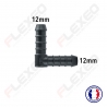 Raccord connecteur L pour tuyau et durite diamètre 12mm