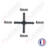 Raccord connecteur X pour tuyau et durite diamètre 4mm