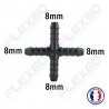 Raccord connecteur X pour tuyau et durite diamètre 8mm