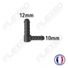 Raccord connecteur L pour tuyau et durite diamètre 12-10mm
