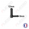Raccord connecteur L pour tuyau et durite diamètre 12-8mm