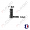 Raccord connecteur L pour tuyau et durite diamètre 14-6mm