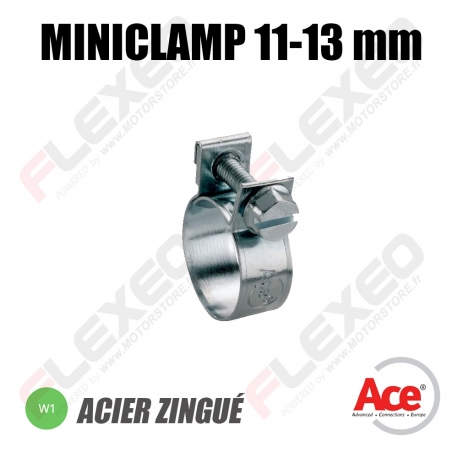Collier MINICLAMP acier zingué W1 Ace - Diamètre 07 - 09mm