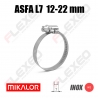 Collier à vis ASFA-L W2 (7mm) Ø12-22mm