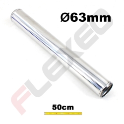 Tube aluminium droit Ø63mm Long.500mm poli