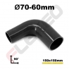 Réducteur 90° silicone Ø60-70mm L.150x150mm 4 plys noir