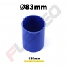 Manchon silicone droit Ø83mm L.125mm 4plys bleu