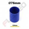 Manchon silicone droit Ø76mm L.125mm 4plys bleu