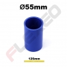 Manchon silicone droit Ø55mm L.125mm 4plys bleu