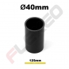 Manchon silicone droit Ø40mm L.125mm 3plys noir