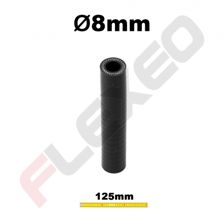 Manchon silicone droit Ø08mm L.125mm 3plys noir