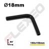 Coude 90° silicone Ø18mm L.150x150mm 3 plys noir