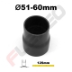 Réducteur silicone droit Ø51-60mm L.125mm 4 plys noir