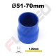 Réducteur silicone droit Ø51-70mm L.125mm 4 plys bleu