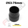 Réducteur silicone droit Ø63-76mm L.125mm 4 plys noir