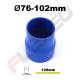 Réducteur silicone droit Ø76-102mm L.125mm 4 plys bleu