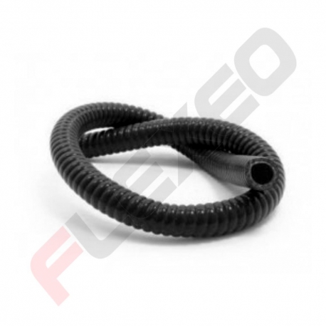 Durite silicone 1Mètre spiralée sans manchette Ø16mm 4plys noir