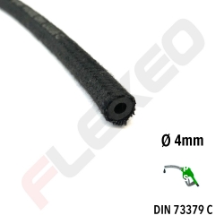 Tuyau carburant toilé Ø4mm x 9mm AU MÈTRE