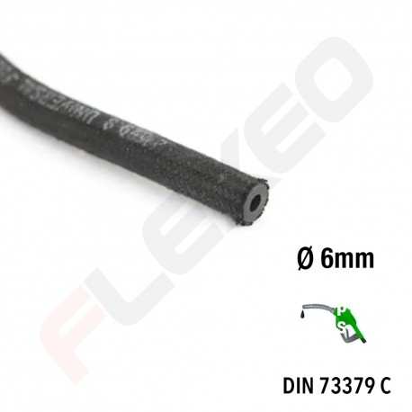 Tuyau carburant toilé Ø6mm x 10mm AU MÈTRE