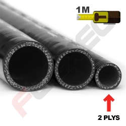 Durite silicone droite au mètre Ø08mm - 2 Plys - Noir