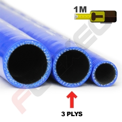 Durite silicone droite au mètre Ø25mm - 3 Plys - Bleu