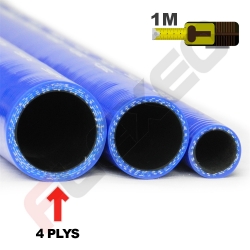 Durite silicone droite au mètre Ø76mm - 4 Plys - Bleu