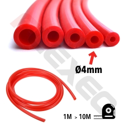 Tuyau de dépression Ø4mm rouge VENDU AU MÈTRE