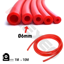 Tuyau de dépression Ø6mm rouge VENDU AU MÈTRE