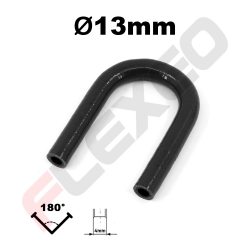 Coude 180° silicone Ø13mm L.100x100mm 3 plys noir